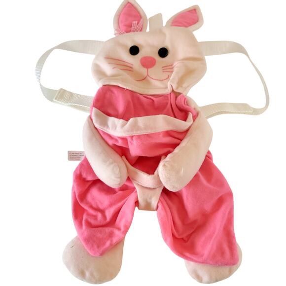 2000 Mattel Plush Bunny Backpack Carrier for 16" Vintage Kelly Doll Pink Rabbit - Picture 1 of 14
